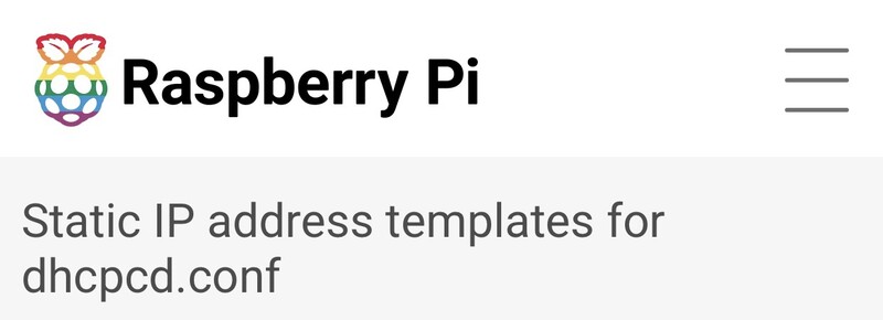 Static IP address templates for dhcpcd.conf