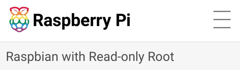 Raspbian with Read-only Root