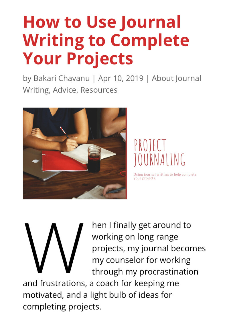 How to Use Journal Writing to Complete Your Projects