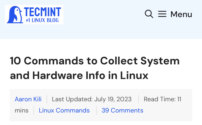 10 Commands to Collect System and Hardware Info in Linux