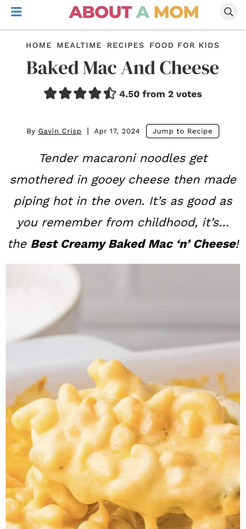 Baked Mac And Cheese